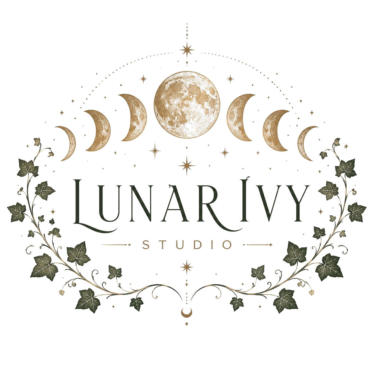Lunar Ivy Studio moon phases and ivy wreath